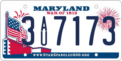 MD license plate 3AU7173