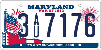 MD license plate 3AU7176