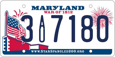MD license plate 3AU7180