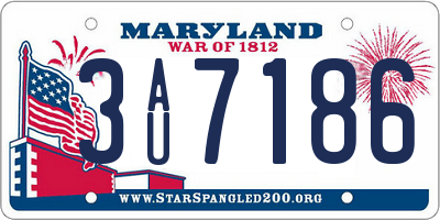 MD license plate 3AU7186
