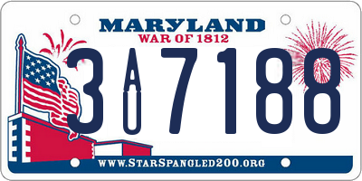 MD license plate 3AU7188
