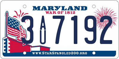 MD license plate 3AU7192