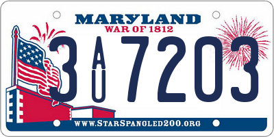MD license plate 3AU7203