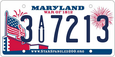 MD license plate 3AU7213