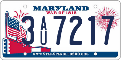 MD license plate 3AU7217