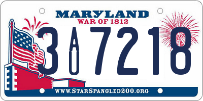 MD license plate 3AU7218