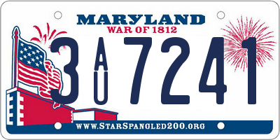 MD license plate 3AU7241