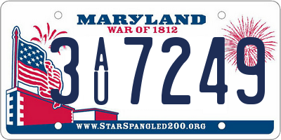 MD license plate 3AU7249
