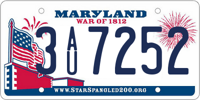 MD license plate 3AU7252