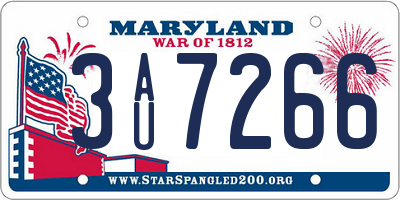 MD license plate 3AU7266