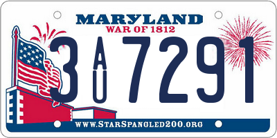 MD license plate 3AU7291