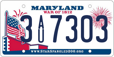 MD license plate 3AU7303