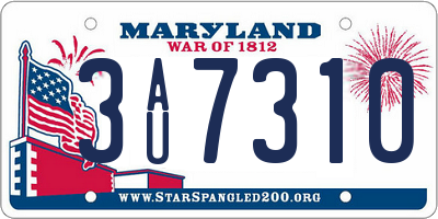 MD license plate 3AU7310