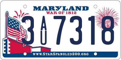 MD license plate 3AU7318