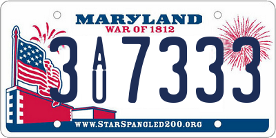 MD license plate 3AU7333