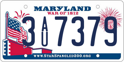 MD license plate 3AU7379