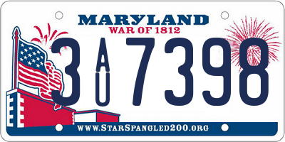 MD license plate 3AU7398