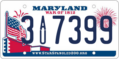 MD license plate 3AU7399