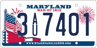 MD license plate 3AU7401