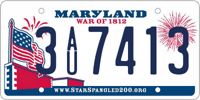 MD license plate 3AU7413