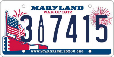 MD license plate 3AU7415