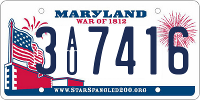 MD license plate 3AU7416