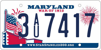 MD license plate 3AU7417