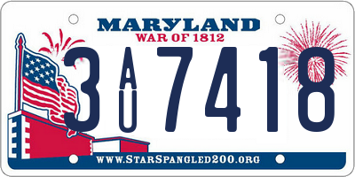 MD license plate 3AU7418