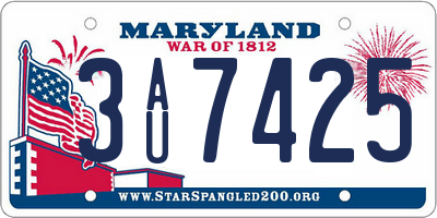 MD license plate 3AU7425