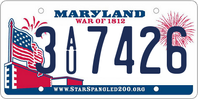 MD license plate 3AU7426