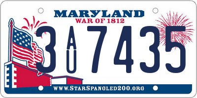 MD license plate 3AU7435