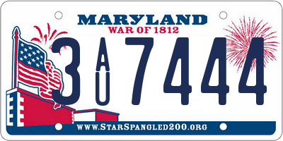 MD license plate 3AU7444