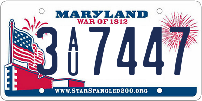 MD license plate 3AU7447