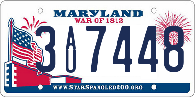 MD license plate 3AU7448