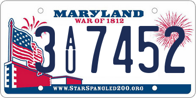 MD license plate 3AU7452