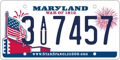 MD license plate 3AU7457