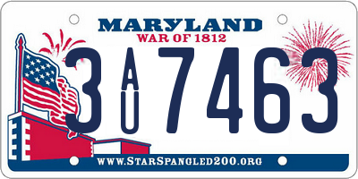 MD license plate 3AU7463