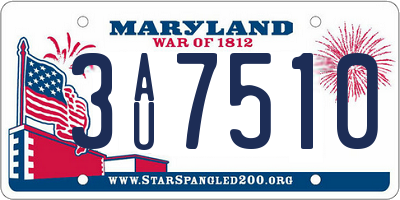 MD license plate 3AU7510