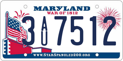 MD license plate 3AU7512