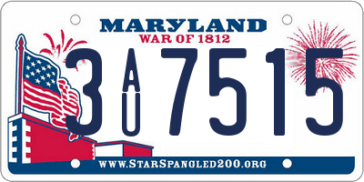 MD license plate 3AU7515
