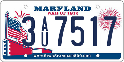 MD license plate 3AU7517