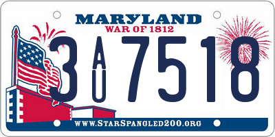 MD license plate 3AU7518