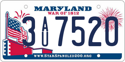 MD license plate 3AU7520