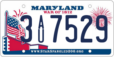 MD license plate 3AU7529