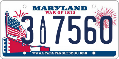 MD license plate 3AU7560