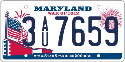 MD license plate 3AU7659