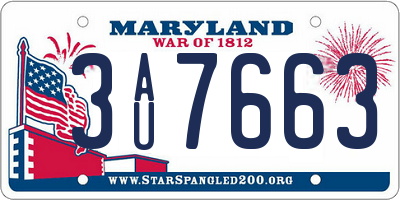 MD license plate 3AU7663
