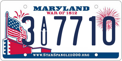 MD license plate 3AU7710