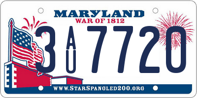 MD license plate 3AU7720