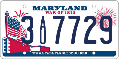 MD license plate 3AU7729